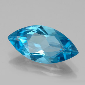 Topazio naturale blu da 5,68 ct, marchesa, VVS-VS