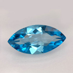 Topazio naturale blu da 6,26 ct, marchesa, VVS
