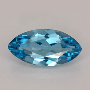 Topazio naturale blu da 6,65 ct, marchesa, VVS