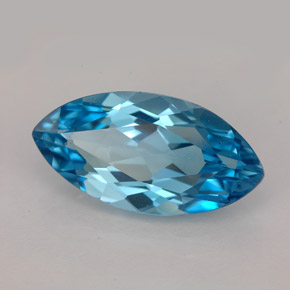 Topazio naturale blu da 6,65 ct, marchesa, VVS
