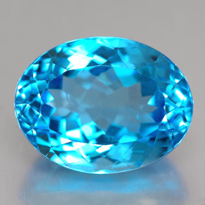 Topazio naturale blu da 10,20 ct, taglio ovale, VVS