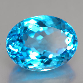 Topazio naturale blu da 10,20 ct, taglio ovale, VVS