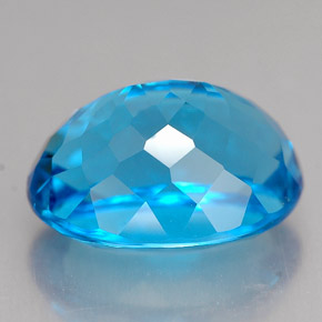Topazio naturale blu da 10,20 ct, taglio ovale, VVS