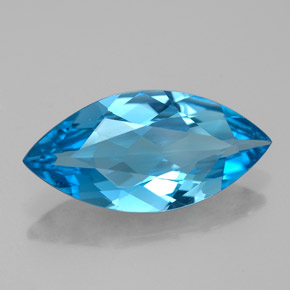 Topazio naturale blu da 5,13 ct, marchesa, VVS