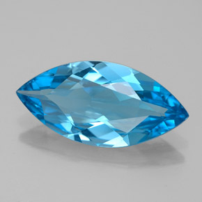 Topazio naturale blu da 5,13 ct, marchesa, VVS