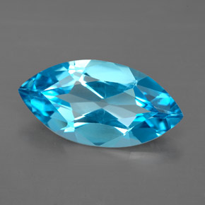 Topazio naturale blu da 5,75 ct, marchesa, VVS