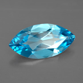 Topazio naturale blu da 5,75 ct, marchesa, VVS