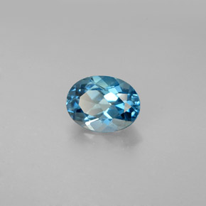 Topazio naturale blu da 1,52 ct, taglio ovale, VVS