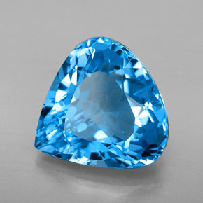 Topazio naturale blu da 7,50 ct, taglio a pera, VVS