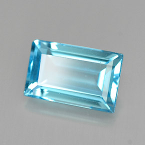 Topazio naturale blu da 2,41 ct, baguette, VVS-VS