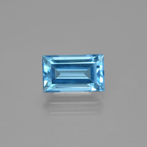 Topazio naturale blu da 1,96 ct, baguette, VVS-VS