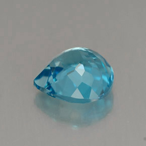 Topazio naturale blu da 1,54 ct, taglio a pera, VVS-VS