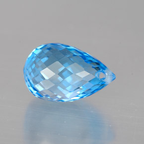 Topazio naturale blu da 2,16 ct, briolette, VVS