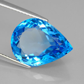 Topazio naturale blu da 9,62 ct, taglio a pera, VVS