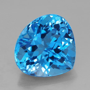 Topazio naturale blu da 8,71 ct, taglio a pera, VVS-VS