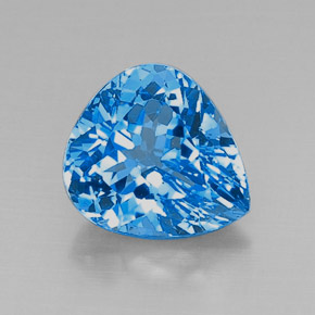 Topazio naturale blu da 8,22 ct, taglio a pera, VVS-VS