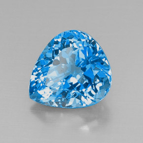 Topazio naturale blu da 8,22 ct, taglio a pera, VVS-VS