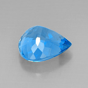 Topazio naturale blu da 8,22 ct, taglio a pera, VVS-VS
