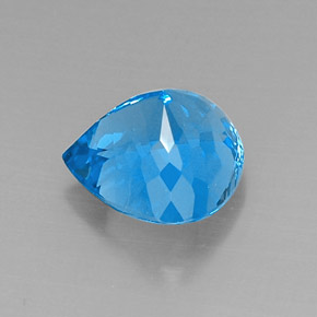 Topazio naturale blu da 8,09 ct, taglio a pera, VVS-VS