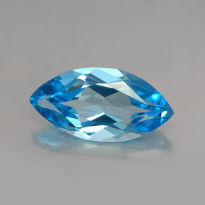 Topazio naturale blu da 6,83 ct, marchesa, VVS-VS