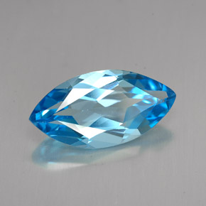Topazio naturale blu da 6,83 ct, marchesa, VVS-VS