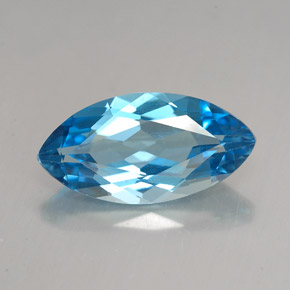 Topazio naturale blu da 6,80 ct, marchesa, VVS-VS
