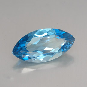 Topazio naturale blu da 6,80 ct, marchesa, VVS-VS