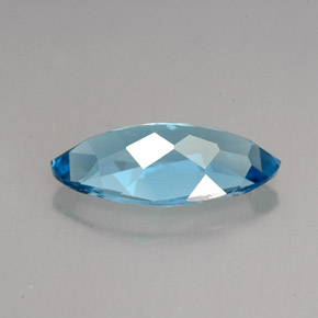 Topazio naturale blu da 6,80 ct, marchesa, VVS-VS