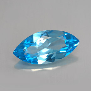 Topazio naturale blu da 5,94 ct, marchesa, VVS-VS