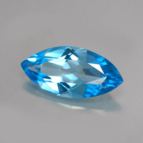 Topazio naturale blu da 5,94 ct, marchesa, VVS-VS