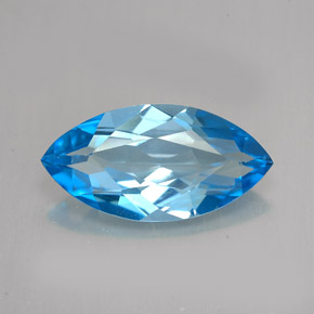 Topazio naturale blu da 6,01 ct, marchesa, VVS-VS