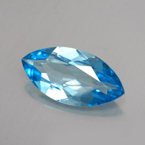 Topazio naturale blu da 6,01 ct, marchesa, VVS-VS
