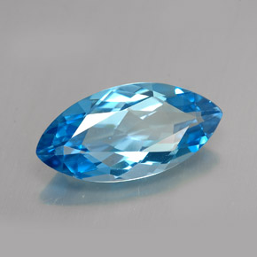 Topazio naturale blu da 6,75 ct, marchesa, VVS