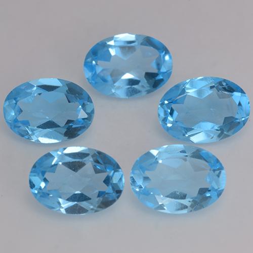 Topazio naturale blu da 4,08 ct, taglio ovale, VVS-VS