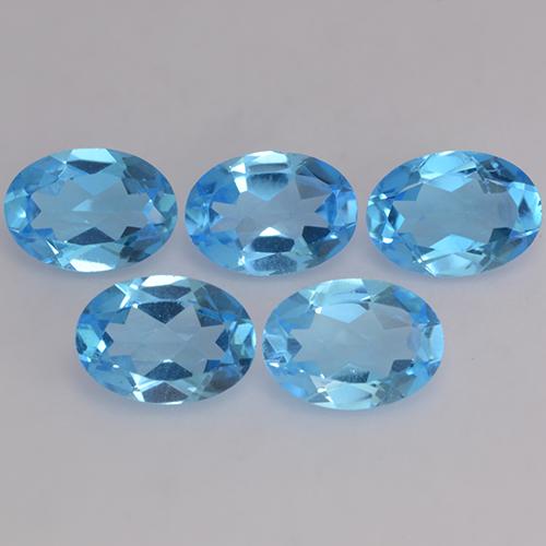 Topazio naturale blu da 4,08 ct, taglio ovale, VVS-VS