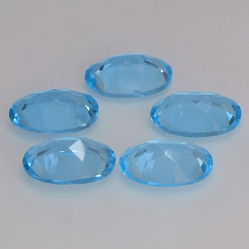 Topazio naturale blu da 4,08 ct, taglio ovale, VVS-VS