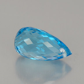 Topazio naturale blu da 2,40 ct, briolette, VVS