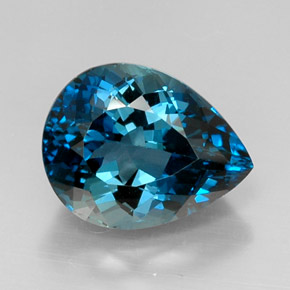 Topazio naturale blu da 12,93 ct, taglio a pera, VVS-VS