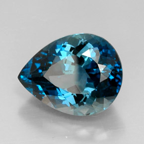 Topazio naturale blu da 12,93 ct, taglio a pera, VVS-VS