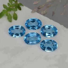 Topazio naturale blu da 4,15 ct, taglio ovale, VVS