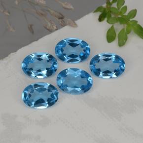 Topazio naturale blu da 4,15 ct, taglio ovale, VVS
