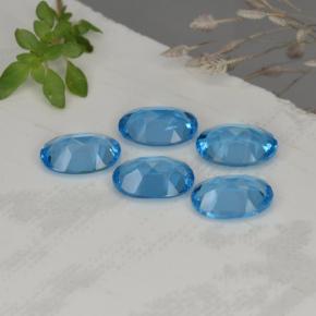 Topazio naturale blu da 4,15 ct, taglio ovale, VVS