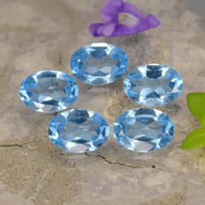 Topazio naturale blu da 3,90 ct, taglio ovale, VVS