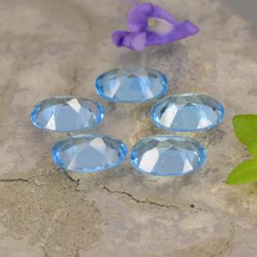 Topazio naturale blu da 3,90 ct, taglio ovale, VVS