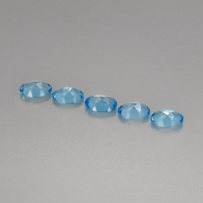 Topazio naturale blu da  ct, taglio ovale, VVS