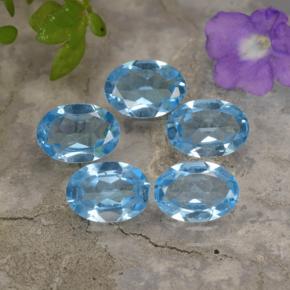 Topazio naturale blu da 3,82 ct, taglio ovale, VVS