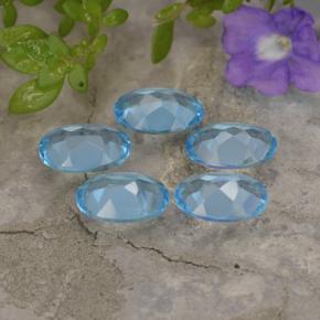 Topazio naturale blu da 3,82 ct, taglio ovale, VVS