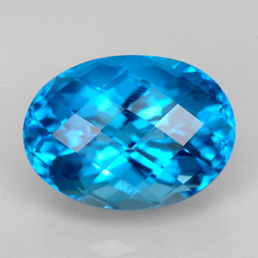 Topazio naturale blu da 9,80 ct, taglio ovale, VS