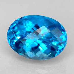 Topazio naturale blu da 9,80 ct, taglio ovale, VS