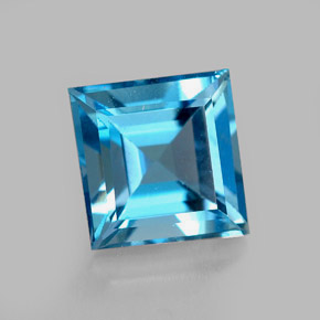 Topazio naturale blu da 2,02 ct, quadrato, VVS-VS